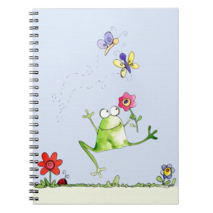 Dancing Frog Spiral Notebook