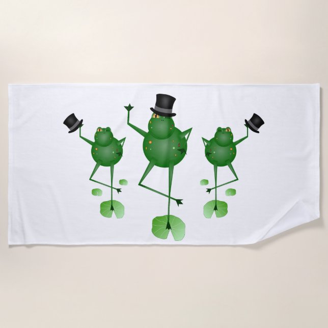 Dancing Frogs Beach Towel (Front)