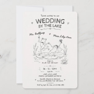 Dancing Frogs Wedding by the Lake Wedding Invitation