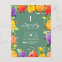 Dancing Fruit Birthday Invitation