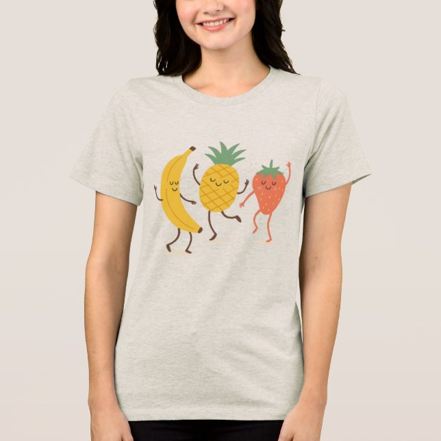 Dancing Fruits – Joy in Every Step Tri-Blend Shirt (Front)
