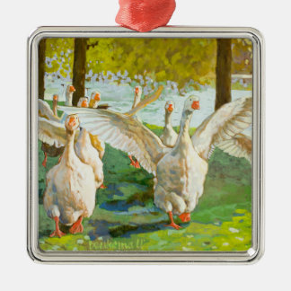 Dancing Geese Metal Tree Decoration