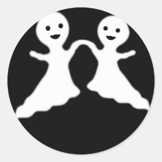 dancing ghosts classic round sticker