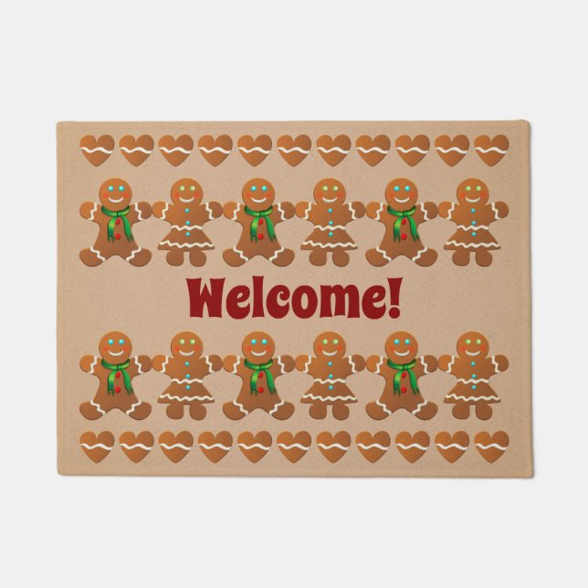 Dancing Gingerbread Cookies Doormat (Front)