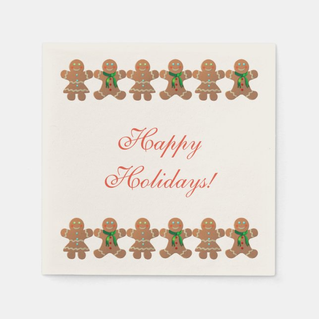 Dancing Gingerbread Cookies Napkin (Front)