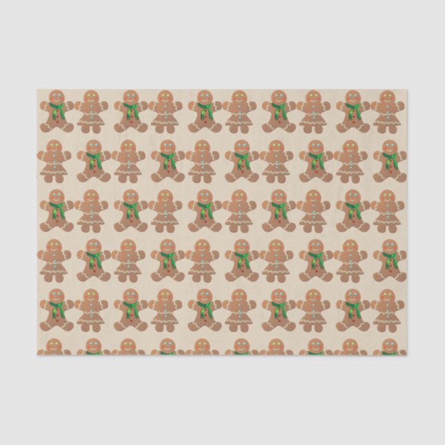 Dancing Gingerbread Cookies Tissue Paper (Front)
