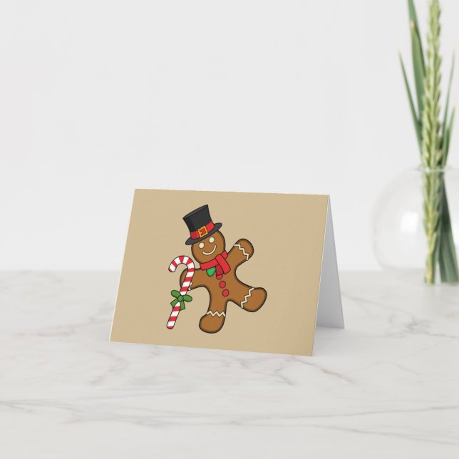 Dancing Gingerbread Man Card (Front)