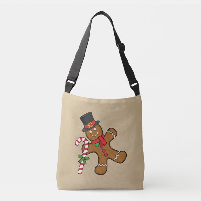 Dancing Gingerbread Man Crossbody Bag (Front)