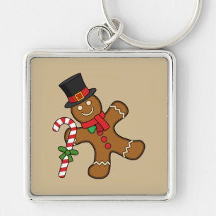 Dancing Gingerbread Man Key Ring