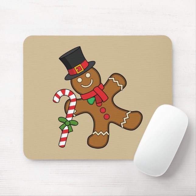 Dancing Gingerbread Man Mouse Pad (With Mouse)