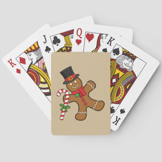 Dancing Gingerbread Man Playing Cards (Back)