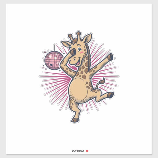 Dancing Giraffe Disco Ball Vintage Engraving Shirt (Sheet)