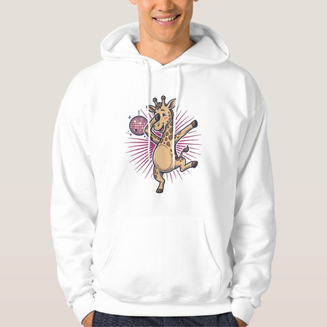 Dancing Giraffe Disco Ball Vintage Engraving Shirt (Front)
