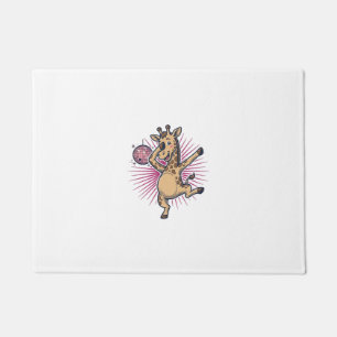 Dancing Giraffe Disco Ball Vintage Engraving Shirt Doormat
