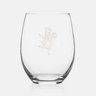 Dancing Giraffe Disco Ball Vintage Engraving Shirt Stemless Wine Glass