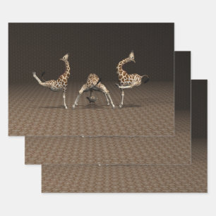 Dancing Giraffes Wrapping Paper Sheet