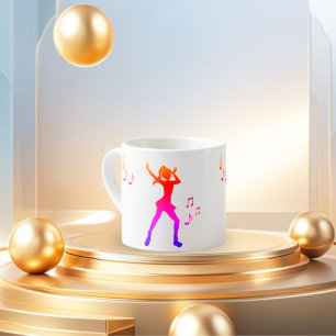Dancing Girl with Music Notes – Cool K-Pop  Espresso Cup