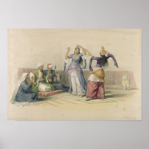 Dancing Girls at Cairo, from 'Egypt and Nubia' Poster