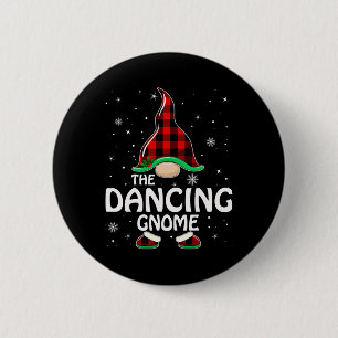 Dancing Gnome Buffalo Plaid Matching Family Christ 6 Cm Round Badge
