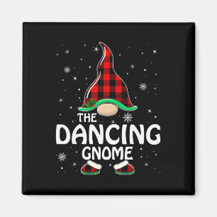 Dancing Gnome Buffalo Plaid Matching Family Christ Magnet