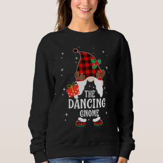 Dancing Gnome Buffalo Plaid Matching Family Christ Sweatshirt
