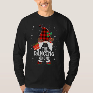 Dancing Gnome Buffalo Plaid Matching Family Christ T-Shirt