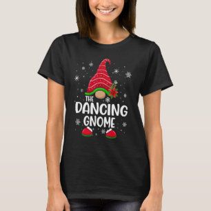 Dancing Gnome Buffalo Plaid Matching Family Christ T-Shirt