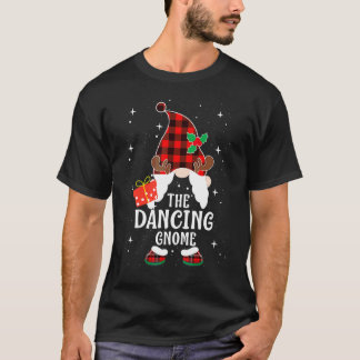 Dancing Gnome Buffalo Plaid Matching Family Christ T-Shirt