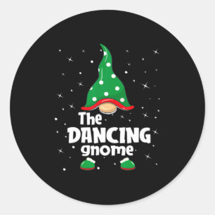 Dancing Gnome Family Matching Christmas Funny Paja Classic Round Sticker