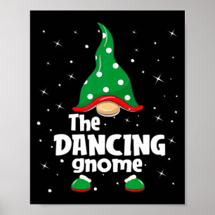 Dancing Gnome Family Matching Christmas Funny Paja Poster