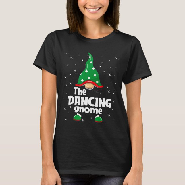 Dancing Gnome Family Matching Christmas Funny Paja T-Shirt (Front)