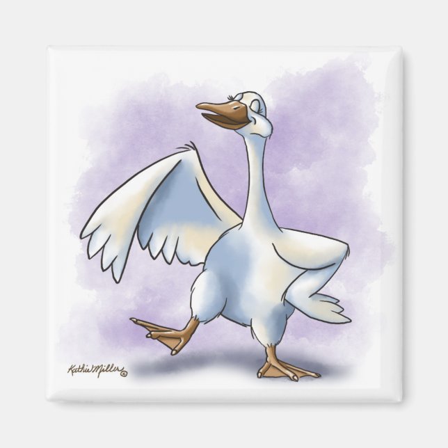 Dancing Goose Cartoon Magnet (Front)