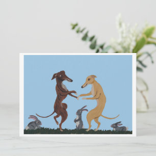 Dancing Greyhounds & Bunny Friends Invitation