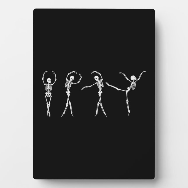 Dancing Gymnastics Skeleton  Halloween Plaque (Front)