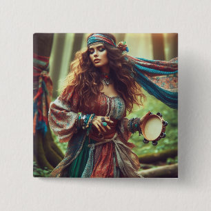 DANCING GYPSI 15 CM SQUARE BADGE
