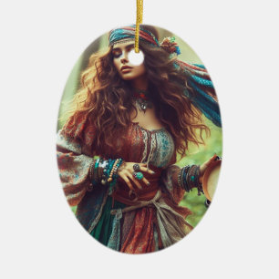 DANCING GYPSI  CERAMIC TREE DECORATION