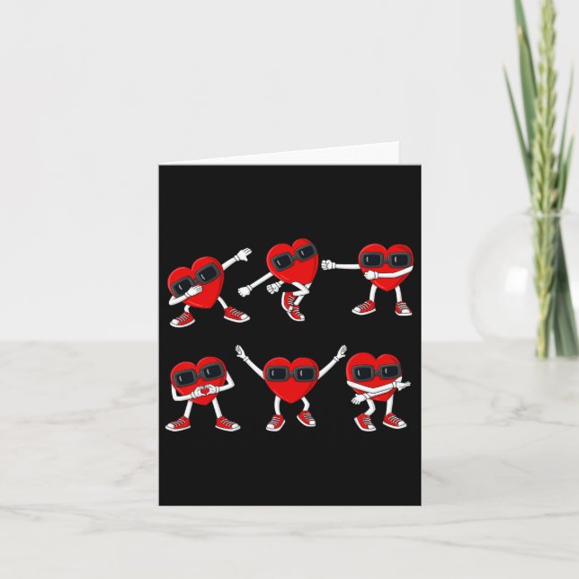 Dancing Hearts Dance Challenge Valentines Day Boys Card (Front)