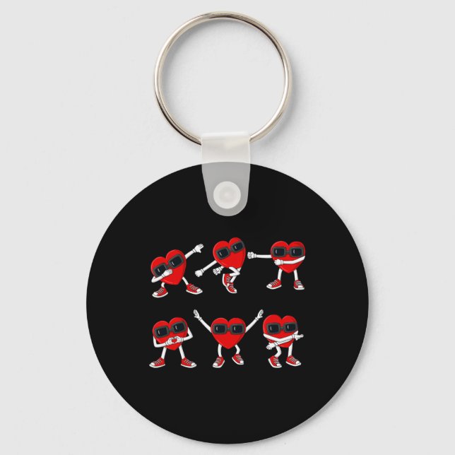 Dancing Hearts Dance Challenge Valentines Day Boys Key Ring (Front)