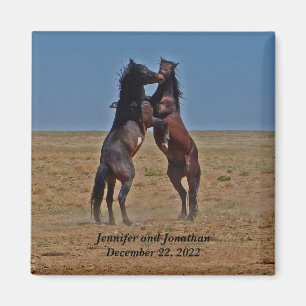 Dancing Horses Anniversary Party Favour Magnet