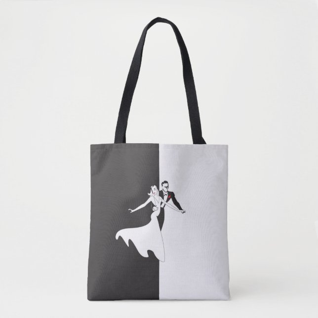 Dancing in Black and white Tote Bag (Front)