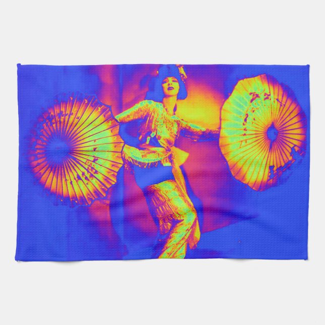 Dancing in colour tea towel (Horizontal)