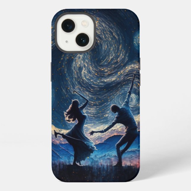 dancing in starry night iPhone case (Back)