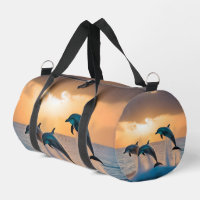 Dancing in the Dusk: Three Dolphins Leaping 