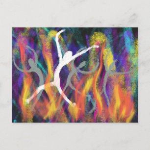 Dancing in the Furnace Christian Modern Art Design Postcard