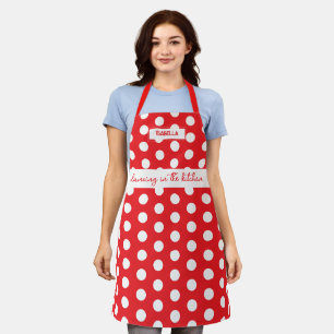 "Dancing in the Kitchen" – Red Polka Dot Apron