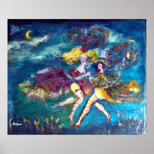 DANCING IN THE NIGHT Carnival Dancers İn Moonlight Poster