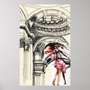Dancing In The Pantheon, Paris, France Poster