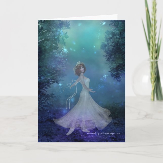 Dancing in the Woods Fantasy Greeting Card (Front)