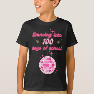 Dancing Into 100 Days Of School With Pink Disco Ba T-Shirt