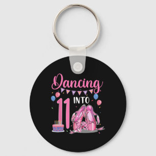 Dancing Into 11th Birthday Ballerina Ballet 11 Yea Key Ring